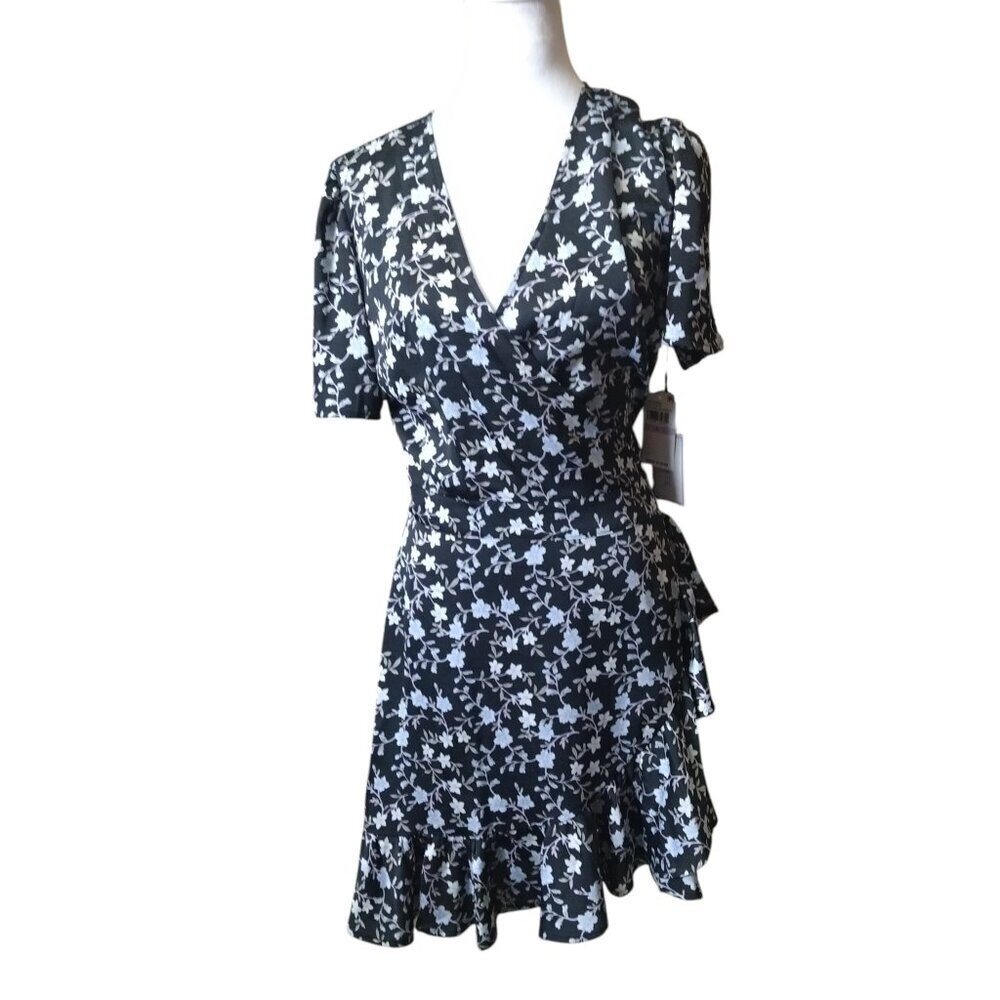 1. State Size 6 Floral Wrap Dress Ruffle V-Neck Cottagecore Romantic Flirty NEW
